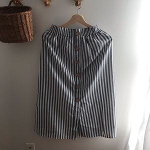 Striped midi skirt